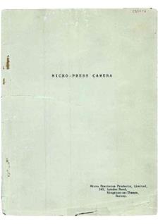 MPP Micro-Press manual. Camera Instructions.